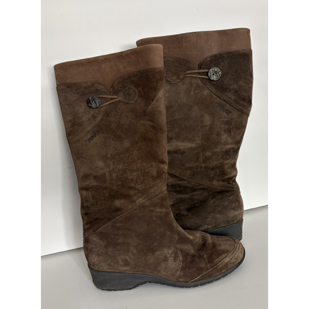 TEVA Women's Brown Suede Knee High Boots  Size 8